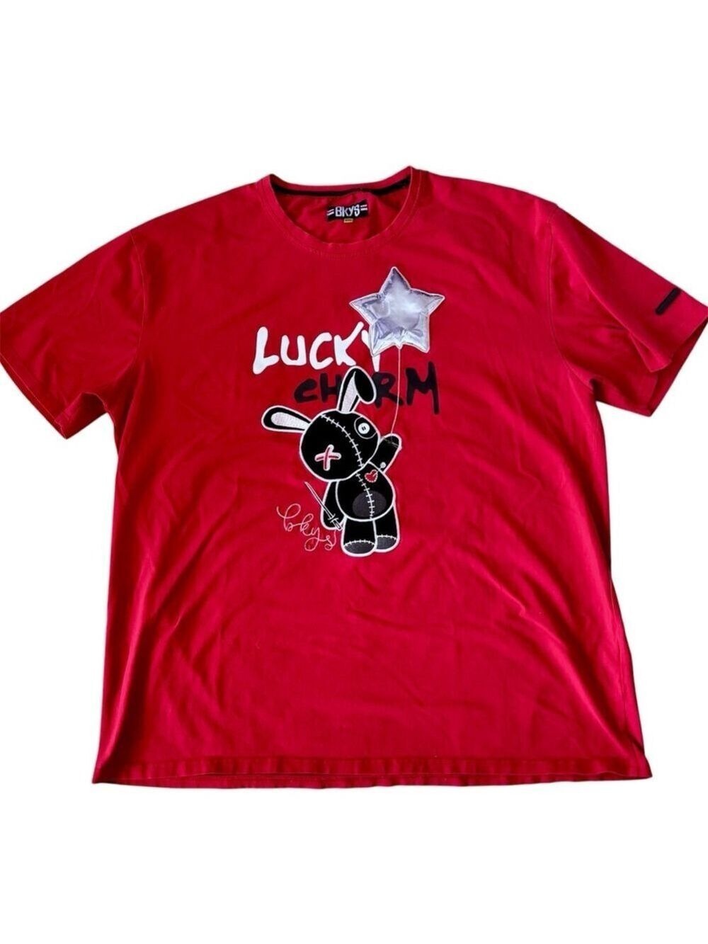bkys graphics red lucky charm puff star balloon bunny rabbit tee t-shirt 6xl